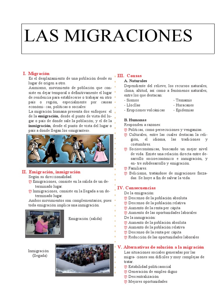 Causas y Consecuencias de la Migración | PDF | Migración humana ...