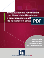 Modalidades de Facturación en Línea - Modificaciones e Incorporaciones Al Sistema de Facturación Virtual (SFV)