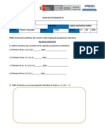 1° FICHA DE ACTIVIDAD Progresiones Aritmeticas SEMANA 25