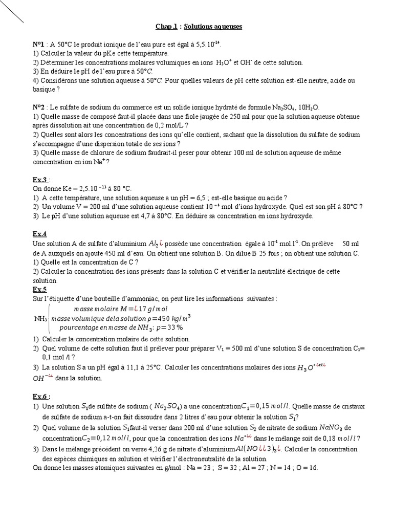 Pourquoi L acide Chlorhydrique Doit Etre Introduit En Exces TD Chimie TERMINALE D | PDF | Ammonium | Ph