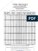 Namza November Time Table