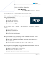 Outras Expressões - Português - 10o ano - Ficha de trabalho - Gramática - Texto Epopeia