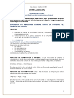 Actividad de Laboratorio Reacciones Químicas y Conductividad