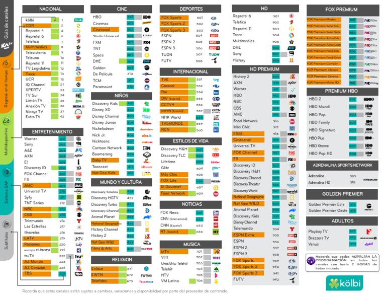 Kolbi Hogar Canales Katv PDF Compañías de medios de los Estados
