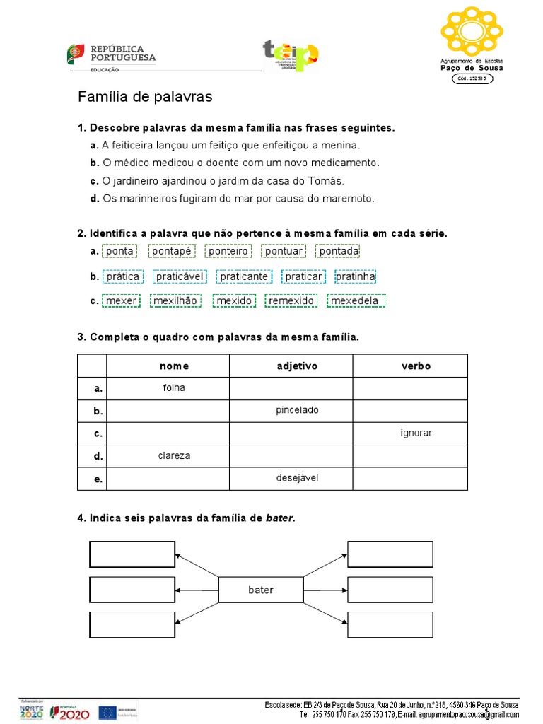 Família de Palavras | PDF