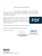 Certificado de Alumno Regular: Arturo Villagran Walter