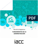 Plan de Asignatura - Fundamentos de La Administración.