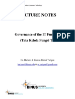 Lecture Notes: Governance of The IT Function (Tata Kelola Fungsi TI)