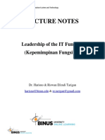 Lecture Notes: Leadership of The IT Function (Kepemimpinan Fungsi TI)