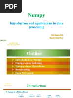 Numpy: Introduction and Applications To Data Processing