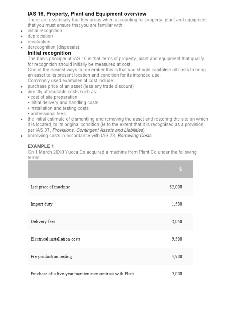 IAS 16: Property, Plant & Equipment Guide | PDF | Fixed Asset ...