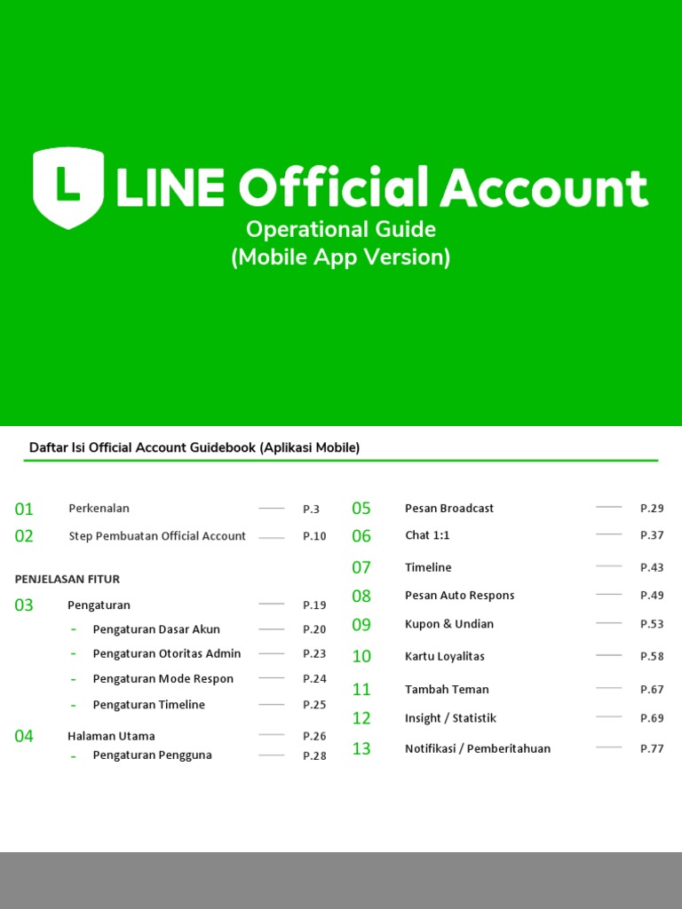 Panduan Lengkap Akun Resmi LINE | PDF | Pengelolaan Keuangan & Uang ...