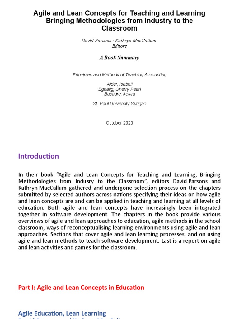 Lean Learning in Education Methods | PDF | Agile Software Development ...