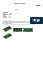 Kingston 8Gb Ddr4 2400Mhz Module: Specifications