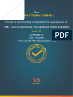 HSE - General Awareness - Occupational Health and Safety - Completion - Certificate PDF