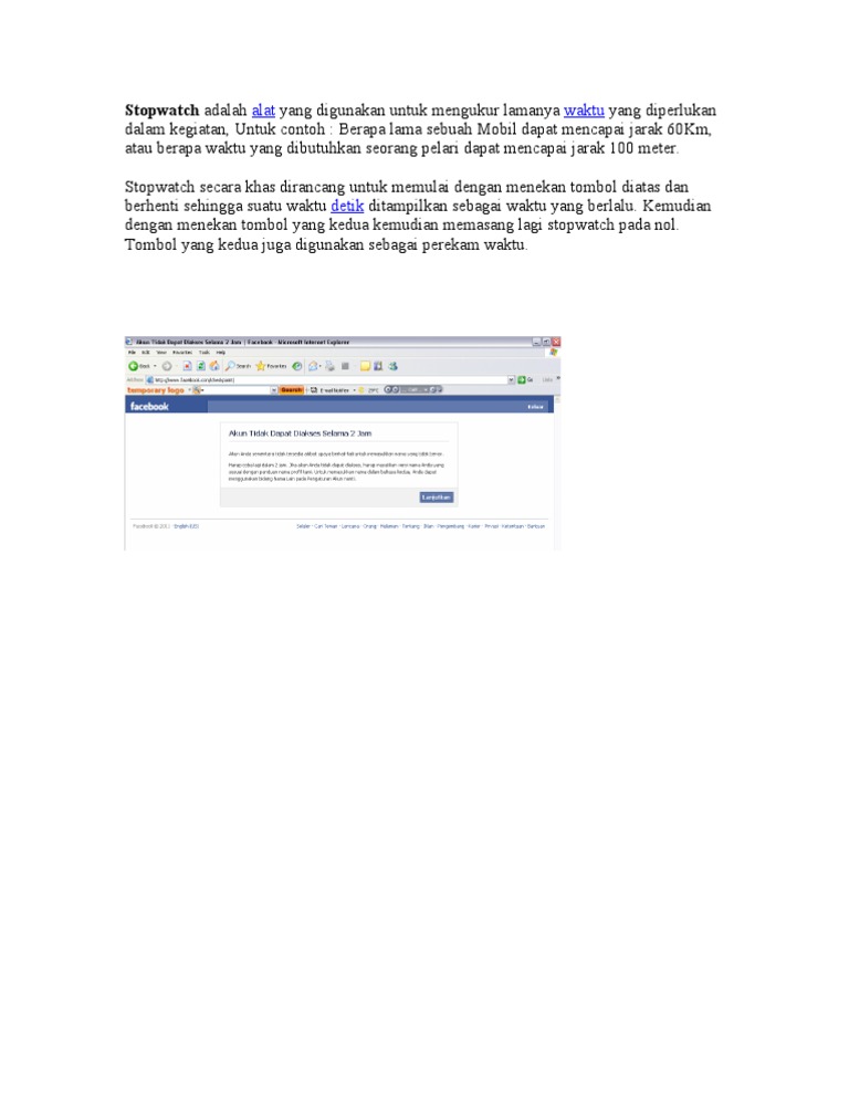 Stopwatch adalah alat yang digunakan untuk mengukur lamanya waktu yang