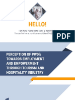 PWD Perception Towards Tourism Industry