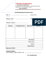 Jaysukh K Barsaniya: Real Estate Brokerage Commission Invoice