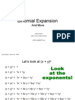 Binomial Expansion Coefficients