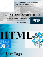 Saint Jerome'S Academy of Bagabag, Inc.: ICT 8 (Web Development)