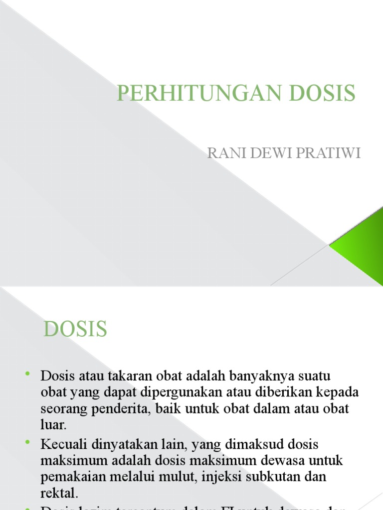 Dosis Injeksi Dan Infus | PDF