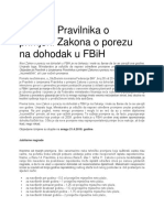 Izmjene Pravilnika o Primjeni Zakona o Porezu Na Dohodak U FBiH - REVICON 2019