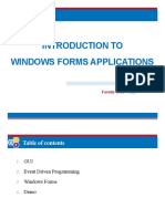 Introduction To Windows Forms Applications: E E U F F
