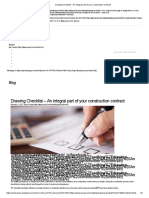 Drawing Checklist - An Integral Part of Your Construction Contract