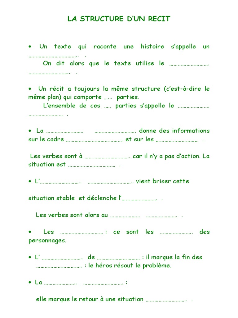 Structure d'un récit narratif | PDF
