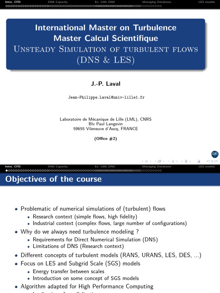 Trans Les Dns PDF PDF Computational Fluid Dynamics Turbulence