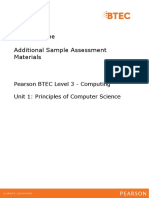 Additional Sample Assessment Material Unit 1 Principles of Computer Science Mark Scheme PDF
