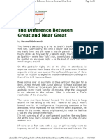 The Difference Between Great and Near Great