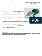 Mechanical Engineering Science 9 B59EI Fluid Mechanics: Pump Performance Characterisation