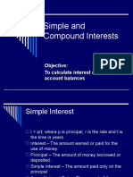 Simple and Compound Interests: Objective: To Calculate Interest Earned and Account Balances