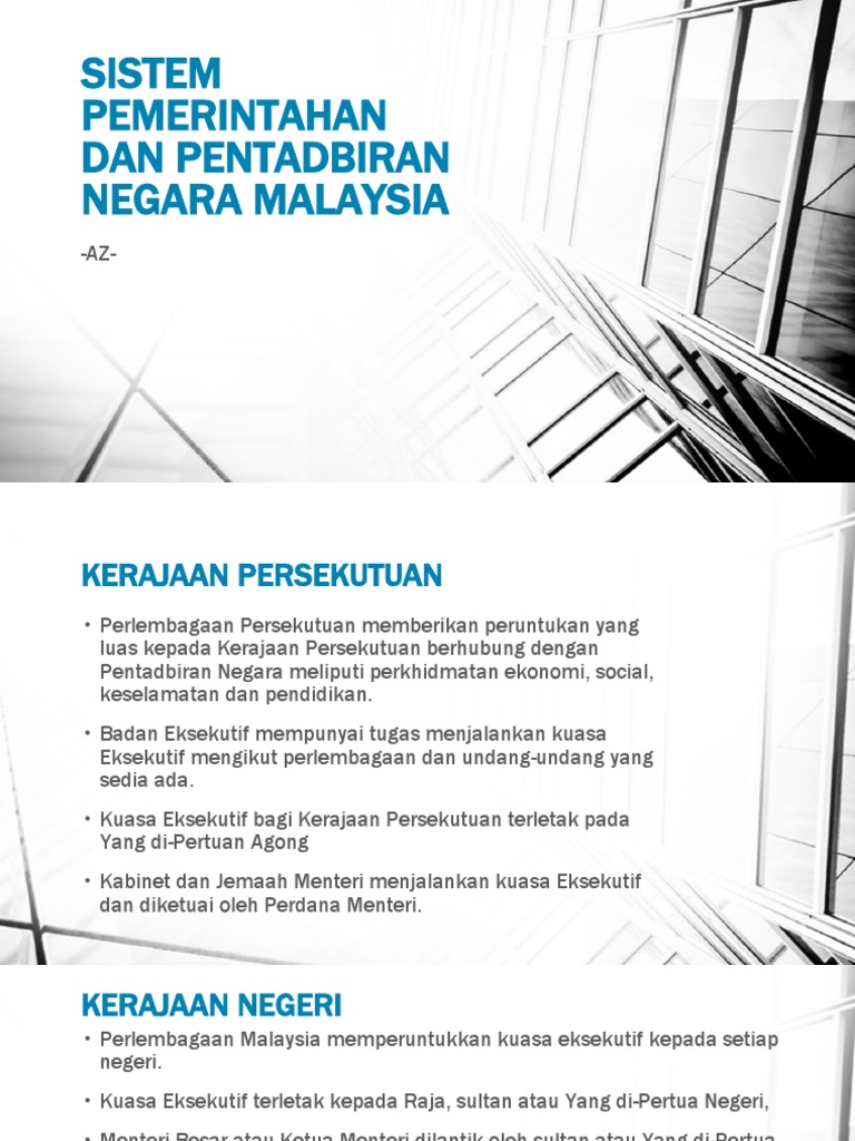 Sistem Pemerintahan Dan Pentadbiran Negara Malaysia  PDF