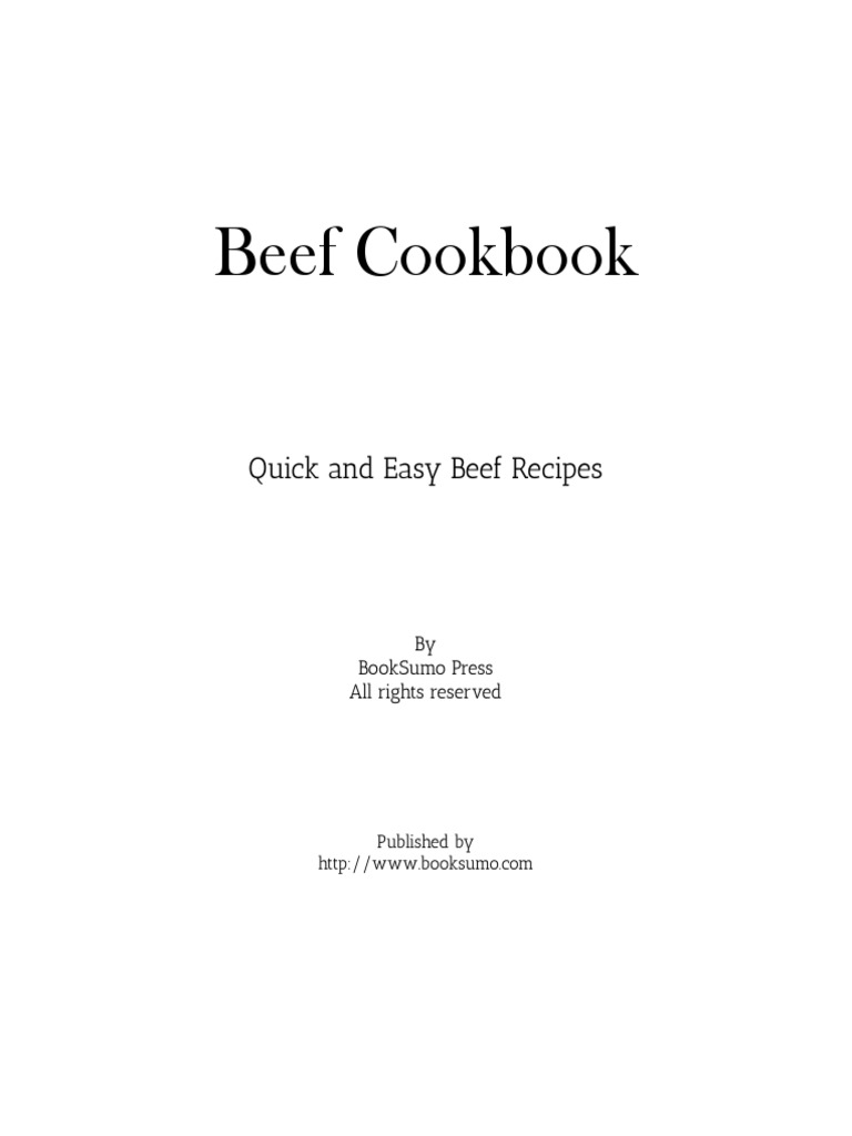 Beef Cookbook Quick and Easy Beef Recipes PDF | PDF | Beef | Hamburgers