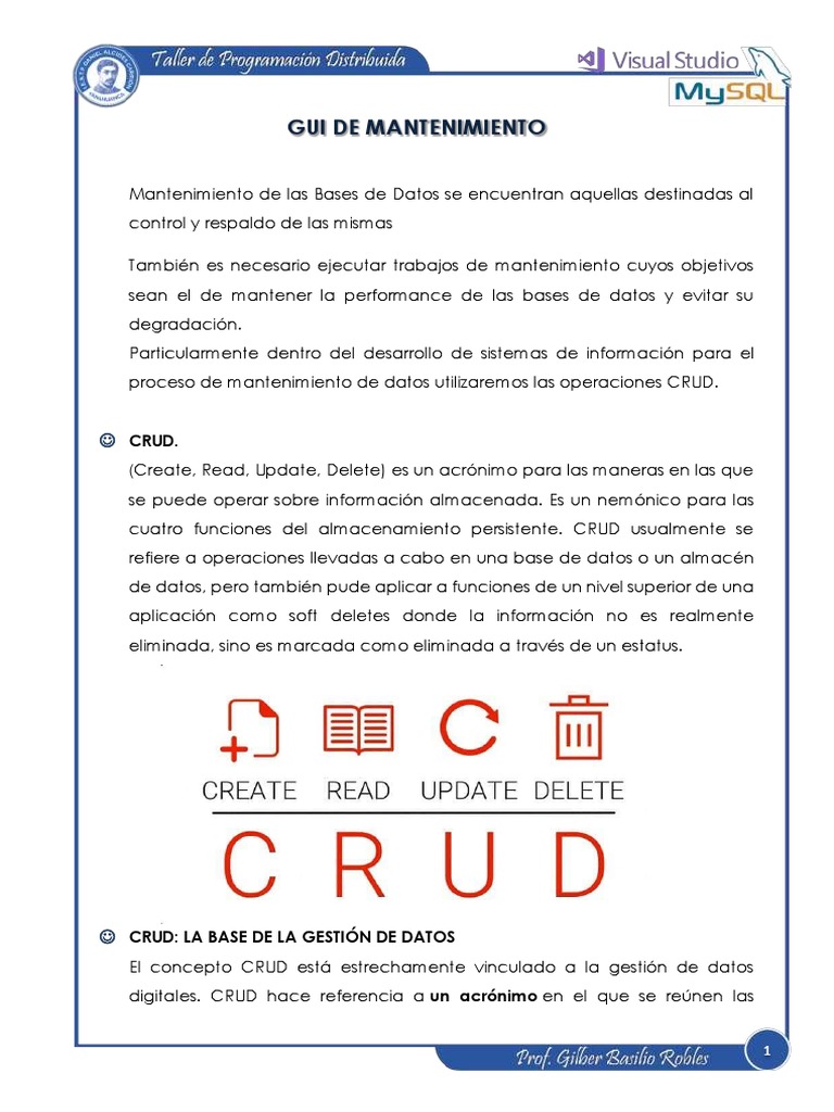 Diseño CRUD | PDF | Usuario (informática) | Bases de datos