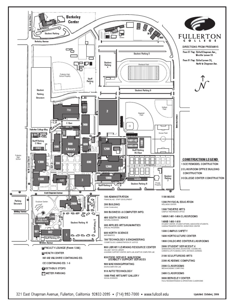 FullertonCollegeCampusMap Schools Personal Growth