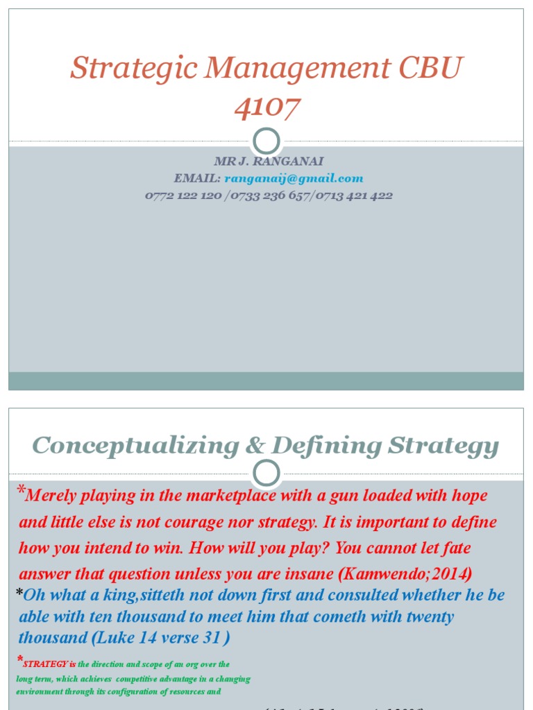 Defining Competitive Strategy Concepts | PDF | Strategic Management ...