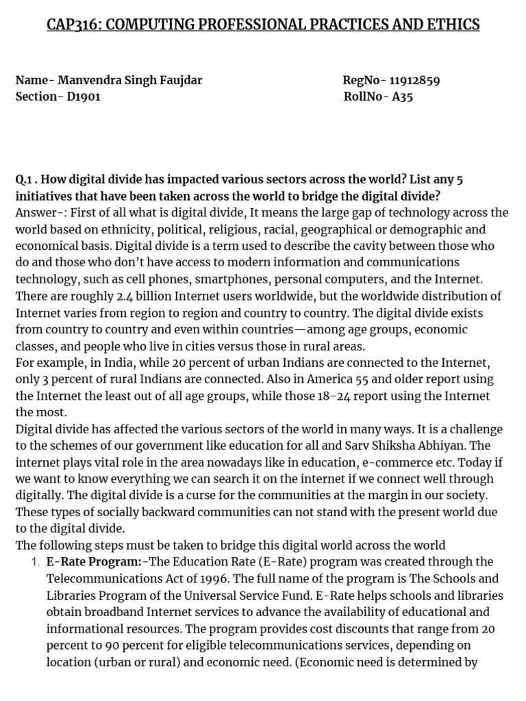 Cap316: Computing Professional Practices and Ethics | PDF ...