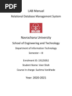 LAB Manual: Relational Database Management System