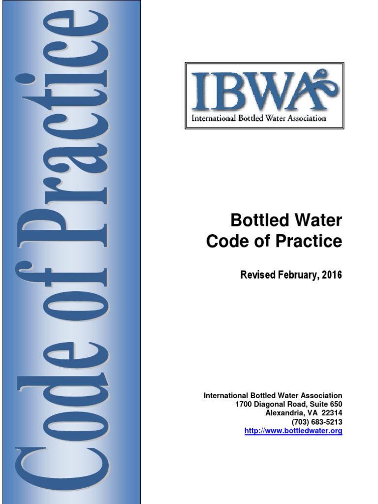 Bottled Water Code of Practice Revised February, 2016 PDF Bottled Water Hazard Analysis
