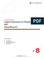 Learn German in Three Minutes #8 How Much?: Lesson Notes