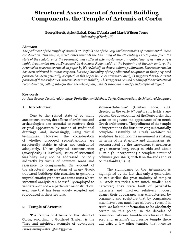 Structural Analysis of Temple of Artemis | PDF | Strength Of Materials ...