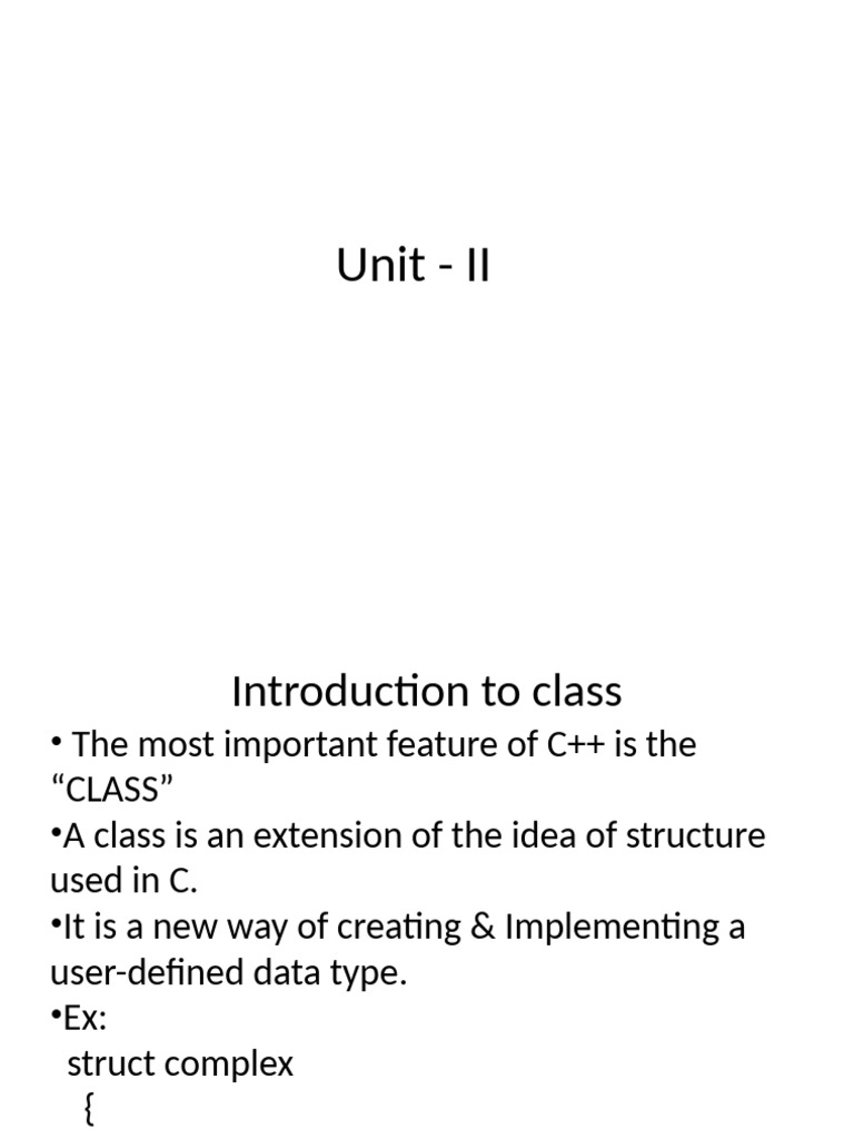 Unit - II | PDF | Constructor (Object Oriented Programming) | Programming