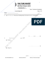  Functions and Quadratics (2019-2018)