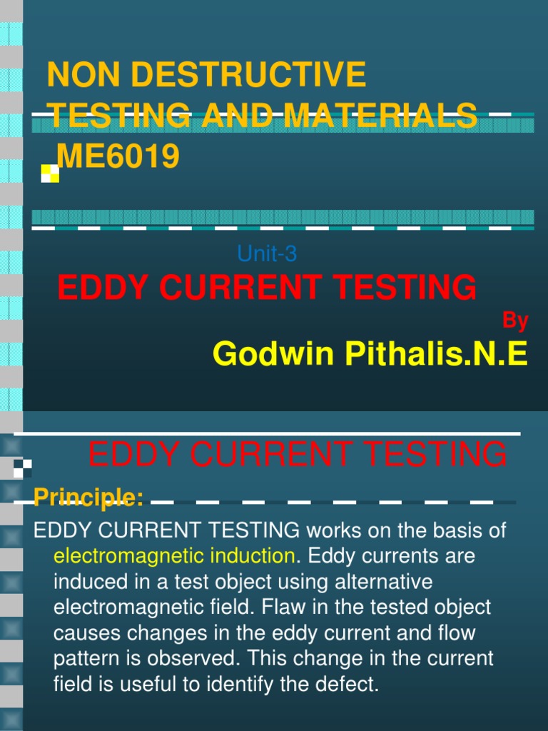 Eddy Current Testing Principles & Applications | PDF | Inductor ...