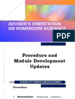 Adviser'S Orientation On Homeroom Guidance