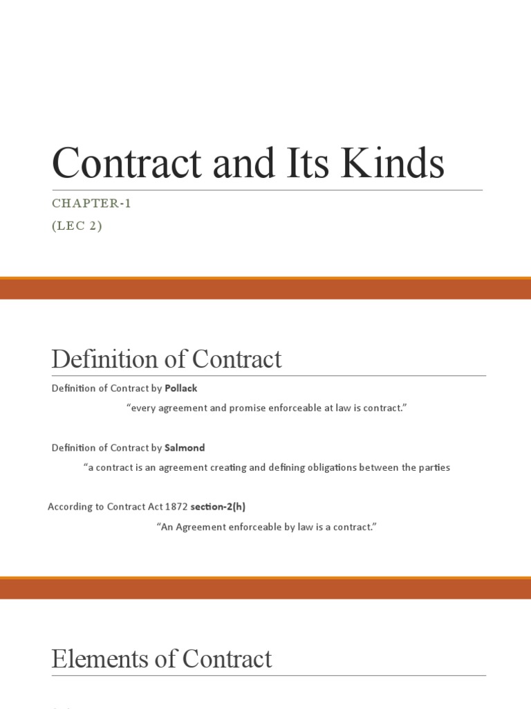 Types and Essentials of Contracts | PDF | Consideration | Legal Concepts