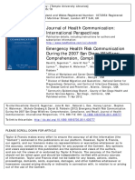 Emergency Health Risk Communication DURIN THE 2007